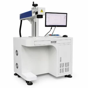 Industrial fiber laser marking machine for permanent marking and identification of industrial components with high precision.