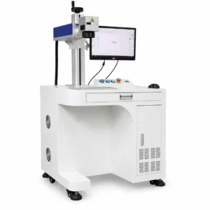 Industrial metal laser marking machine for permanent marking on metal and hard plastic components with high precision.