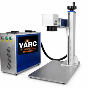 Portable FRP fiber laser marking machine for permanent industrial marking on metal, plastic, and ceramic components.